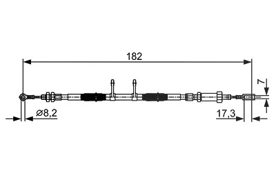 Bosch Seilzug, Feststellbremse [Hersteller-Nr. 1987482450] für Citroën, Fiat, Peugeot von Bosch