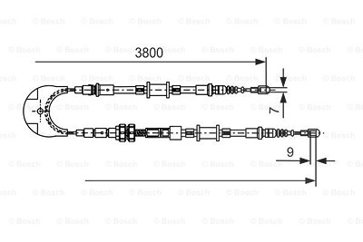 Bosch Seilzug, Feststellbremse [Hersteller-Nr. 1987477731] für Ford von Bosch