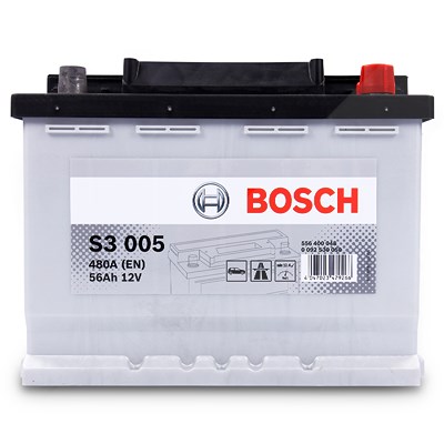 Bosch Starterbatterie S3 005 56Ah 480A 12V [Hersteller-Nr. 0092S30050] für Alfa Romeo, Alpina, Alpine, Audi, BMW, Chrysler, Citroën, Daihatsu, Daimler von Bosch