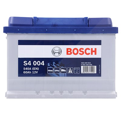Bosch Starterbatterie S4 004 60Ah 540A 12V Ford: Focus II, Mondeo III, Fiesta IV Nissan: Mic von Bosch
