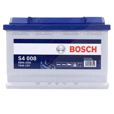 Bosch Starterbatterie S4 008 74Ah 680A 12V [Hersteller-Nr. 0092S40080] für Alfa Romeo, Alpina, Aro, Artega, Aston Martin, Audi, Bentley, Bertone, BMW, von Bosch