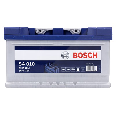 Bosch Starterbatterie S4 010 80Ah 740A 12V [Hersteller-Nr. 0092S40100] für Alfa Romeo, Alpina, Audi, BMW, Chevrolet, Chrysler, Dodge, Ford, Infiniti, von Bosch