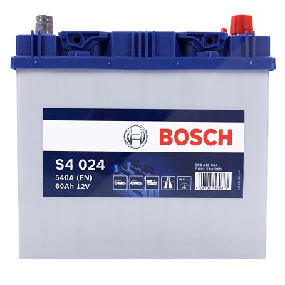 Bosch Starterbatterie S4 024 60Ah 540A 12V [Hersteller-Nr. 0092S40240] für Ford, Honda, Hyundai, Infiniti, Isuzu, Kia, Lexus, Mazda, Mitsubishi, Nissa von Bosch