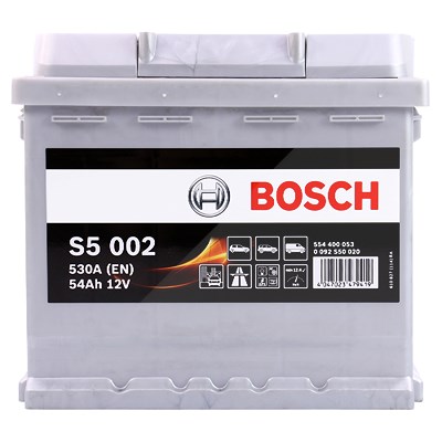 Bosch Starterbatterie S5 002 54AH 530A 12V [Hersteller-Nr. 0092S50020] für Abarth, Alfa Romeo, Audi, Autobianchi, Barkas, BMW, Chevrolet, Citroën, Dac von Bosch