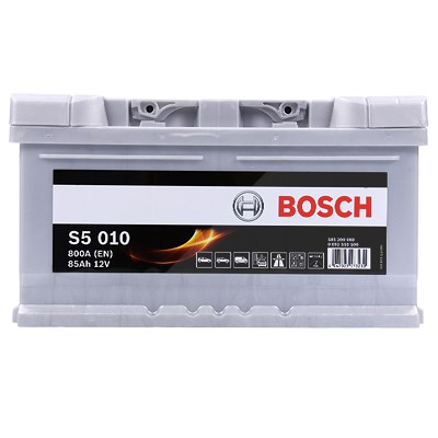 Bosch Starterbatterie S5 010 85Ah 800A 12V [Hersteller-Nr. 0092S50100] für Alfa Romeo, Alpina, Audi, BMW, Chevrolet, Chrysler, Dodge, Fiat, Ford, Infi von Bosch