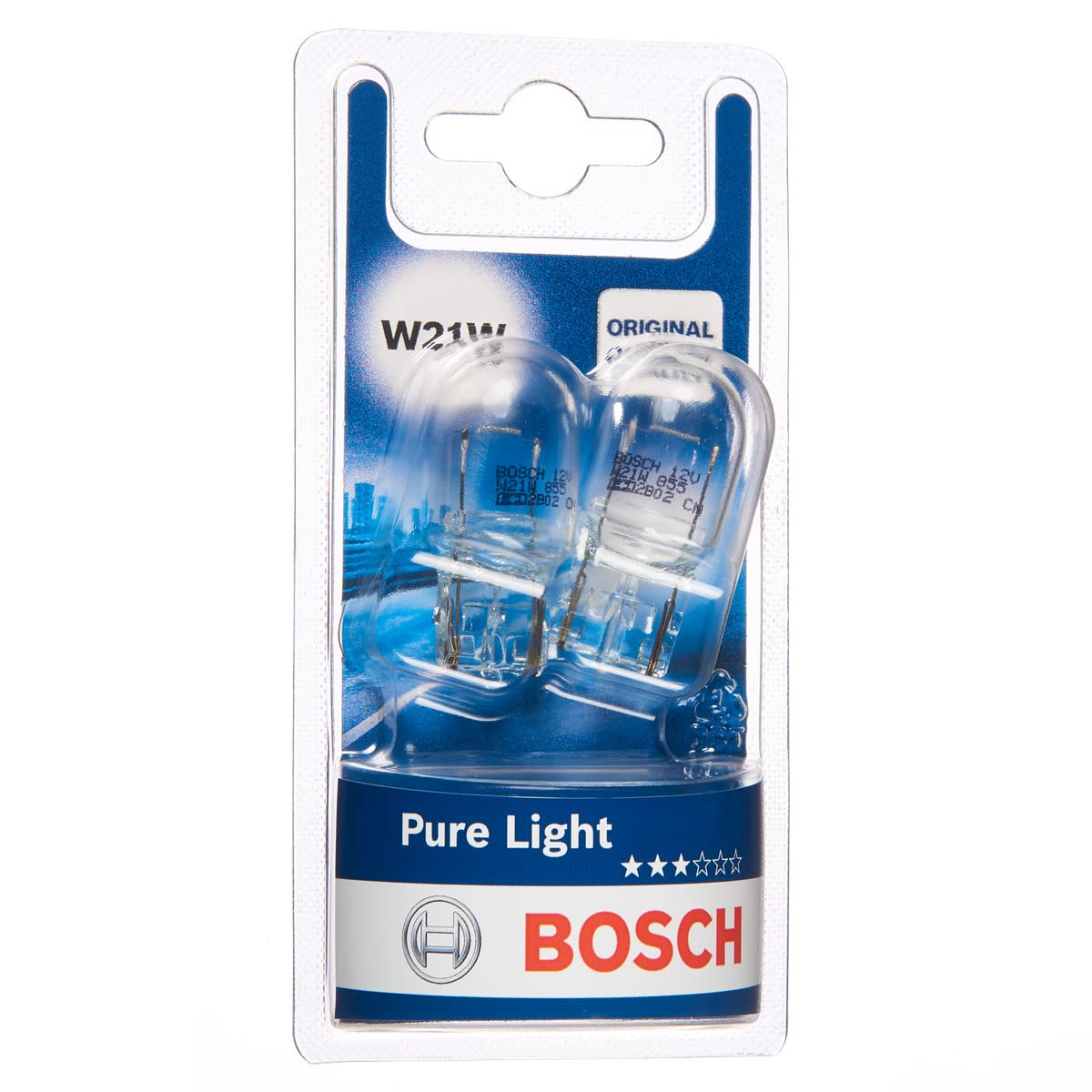 Bosch W21W Pure Light Fahrzeuglampen - 12 V 21 W W3x16d - 2 Stücke von Bosch Automotive