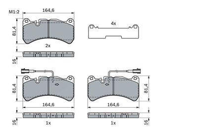 Bosch Bremsbelagsatz, Scheibenbremse [Hersteller-Nr. 0986424104] für Alfa Romeo von Bosch