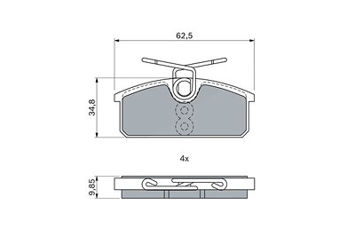 Bosch Bremsbelagsatz, Scheibenbremse [Hersteller-Nr. 0986424275] für Renault von Bosch
