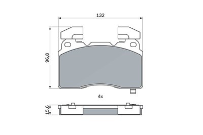 Bosch Bremsbelagsatz, Scheibenbremse [Hersteller-Nr. 0986424894] für Cadillac, Chevrolet, Opel von Bosch