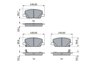 Bosch Bremsbelagsatz, Scheibenbremse [Hersteller-Nr. 0986424896] für Chevrolet, Opel von Bosch