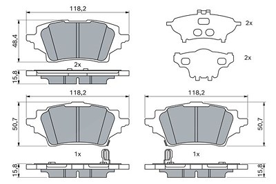 Bosch Bremsbelagsatz, Scheibenbremse [Hersteller-Nr. 0986424911] für Toyota von Bosch