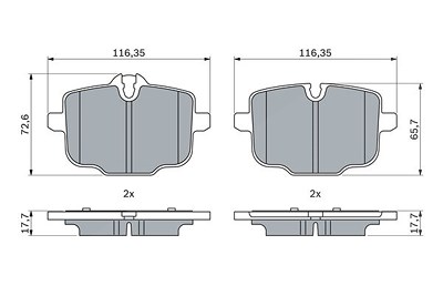 Bosch Bremsbelagsatz, Scheibenbremse [Hersteller-Nr. 0986424922] für BMW von Bosch