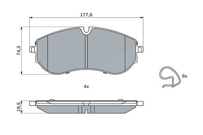 Bosch Bremsbelagsatz, Scheibenbremse [Hersteller-Nr. 0986424931] für VW von Bosch