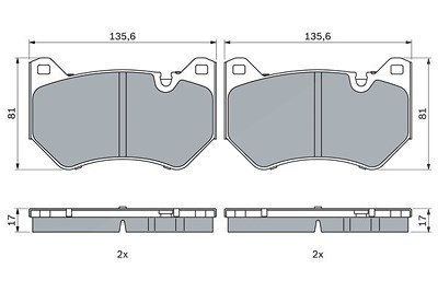 Bosch Bremsbelagsatz, Scheibenbremse [Hersteller-Nr. 0986424966] für Audi von Bosch