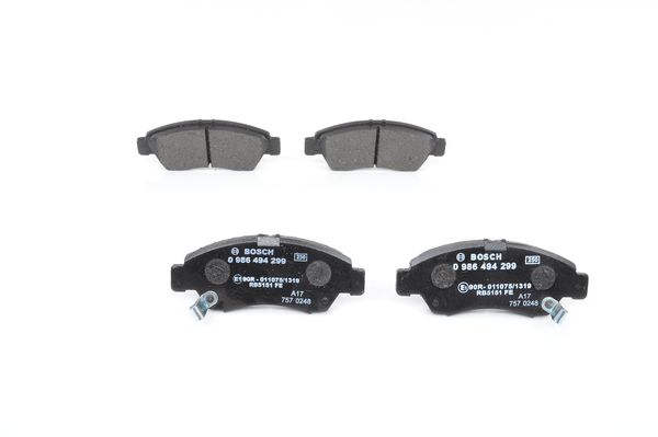 Bremsbelagsatz, Scheibenbremse Vorderachse Bosch 0 986 494 299 Bremsbelagsatz, Scheibenbremse Vorderachse Bosch 0 986 494 299 von Bosch