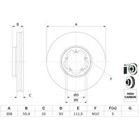 Bremsscheibe BOSCH 0 986 479 F46 vorne, belüftet, hochkarbonisiert, 1 Stück von Bosch