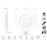 Bremsscheibe BOSCH 0 986 479 G14 hinten, belüftet, hochkarbonisiert, 1 Stück Bremsscheibe BOSCH 0 986 479 G14 hinten, belüftet, hochkarbonisiert, 1 Stück von Bosch