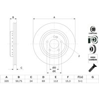 Bremsscheibe BOSCH 0 986 479 G36 hinten, belüftet, hochkarbonisiert, 1 Stück von Bosch