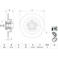 Bremsscheibe BOSCH 0 986 479 F42 hinten, voll, 1 Stück von Bosch