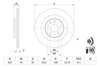 Bosch 1x Bremsscheibe [Hersteller-Nr. 0986479E87] für Volvo von Bosch