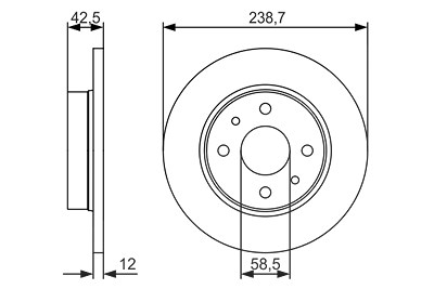 Bosch Bremsscheibe [Hersteller-Nr. 0986479R61] für Lada, Zaz von Bosch