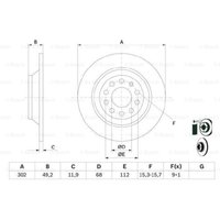 Bremsscheibe BOSCH 0 986 479 257 hinten, voll, 1 Stück von Bosch