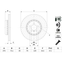 Bremsscheibe BOSCH 0 986 479 E21 vorne, belüftet, hochkarbonisiert, 1 Stück von Bosch