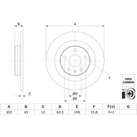 Bremsscheibe BOSCH 0 986 479 F31 hinten, voll, hochkarbonisiert, 1 Stück von Bosch