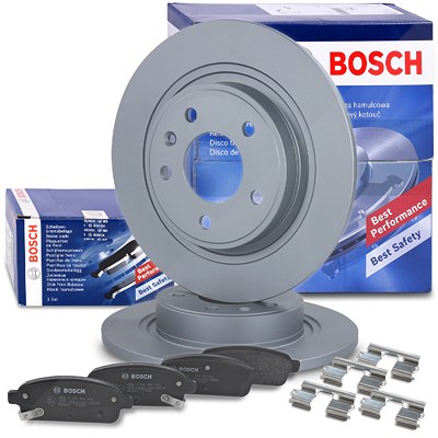 Bosch Bremsscheiben +Bremsbeläge hinten für Chevrolet, Opel, Vauxhall von Bosch