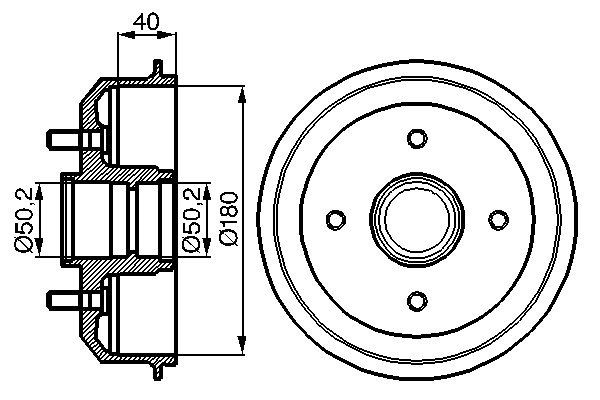Bremstrommel Hinterachse Bosch 0 986 477 099 von Bosch