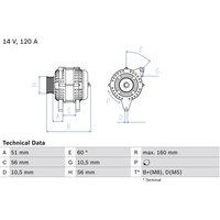 Drehstromgenerator BOSCH 0 986 039 250 von Bosch