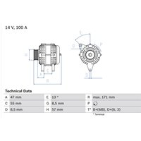 Drehstromgenerator BOSCH 0 986 040 370 von Bosch