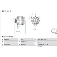 Drehstromgenerator BOSCH 0 986 042 540 von Bosch