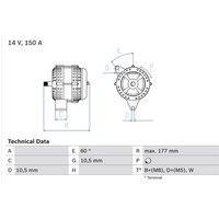 Drehstromgenerator BOSCH 0 986 047 210 von Bosch