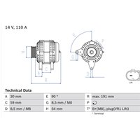 Drehstromgenerator BOSCH 0 986 083 270 von Bosch