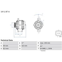 Drehstromlichtmaschine BOSCH 0 986 042 720 von Bosch