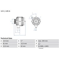 Drehstromlichtmaschine BOSCH 0 986 049 530 von Bosch