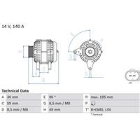 Drehstromlichtmaschine BOSCH 0 986 082 250 Drehstromlichtmaschine BOSCH 0 986 082 250 von Bosch