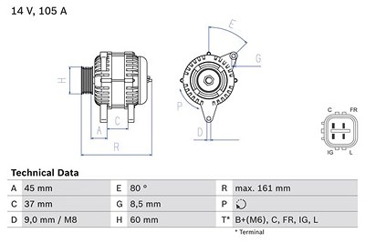 Bosch Generator [Hersteller-Nr. 0986082410] für Honda von Bosch