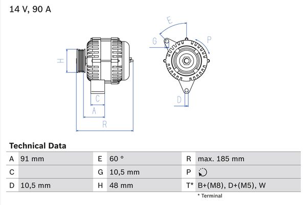 Generator Bosch 0 986 038 160 von Bosch