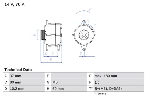 Generator Bosch 0 986 038 401 von Bosch