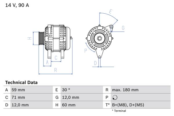 Generator Bosch 0 986 042 000 von Bosch
