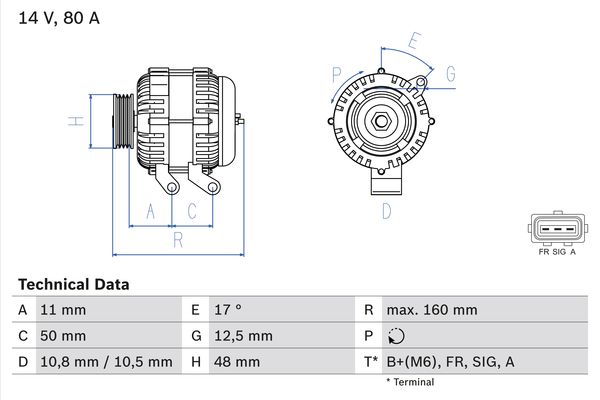 Generator Bosch 0 986 044 701 Generator Bosch 0 986 044 701 von Bosch