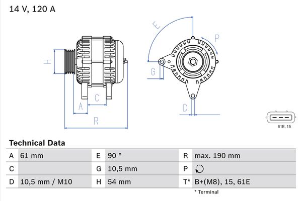 Generator Bosch 0 986 044 841 von Bosch