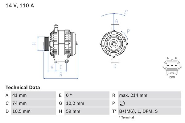 Generator Bosch 0 986 045 370 von Bosch