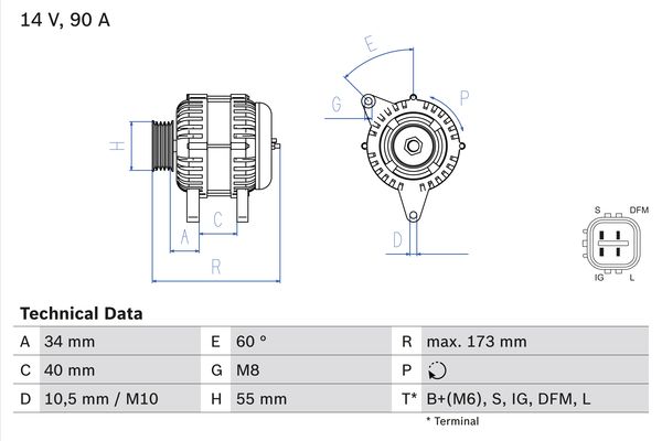 Generator Bosch 0 986 046 110 Generator Bosch 0 986 046 110 von Bosch