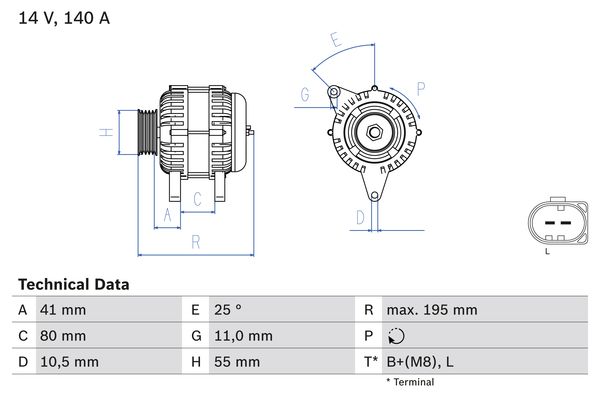 Generator Bosch 0 986 046 210 von Bosch