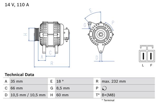 Generator Bosch 0 986 048 301 von Bosch