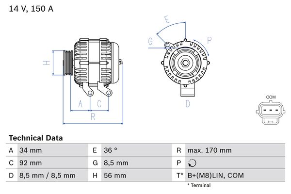Generator Bosch 0 986 083 070 Generator Bosch 0 986 083 070 von Bosch