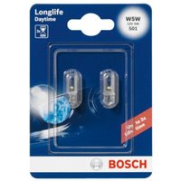 Glühlampe Sekundär BOSCH W5W Longlife Daytime 12V/5W, 2 Stück von Bosch